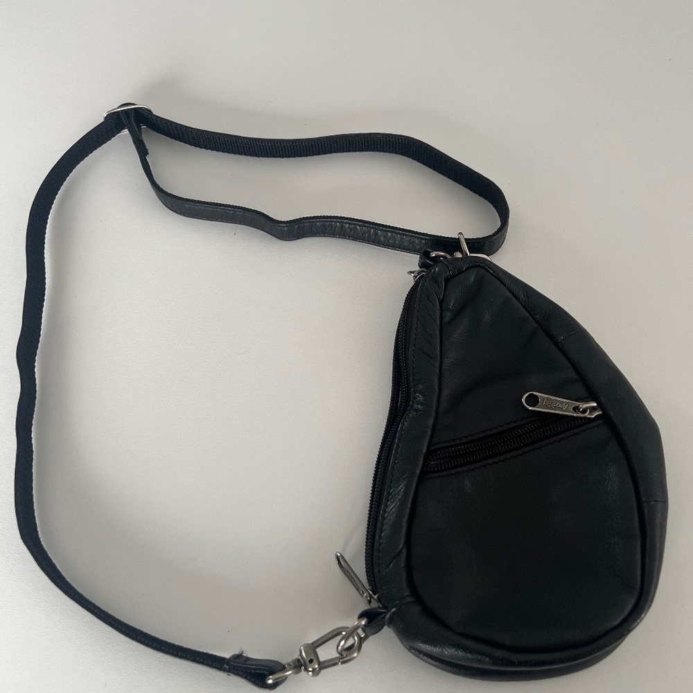 Ameribag small black crossbody leather bag